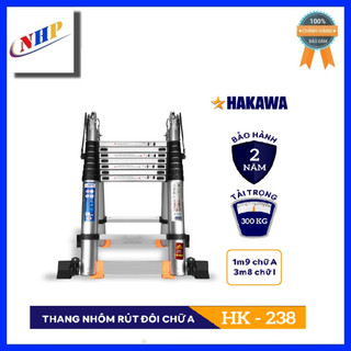 Thang nhôm rút đôi chữ A 3m8 Hakawa HK-238