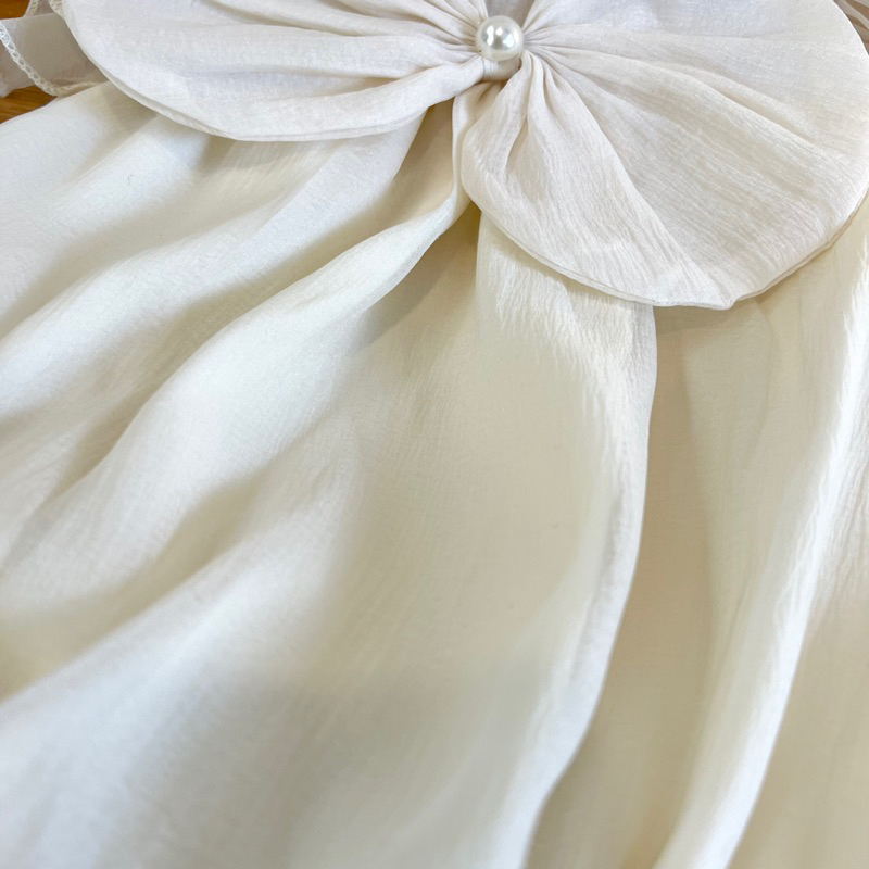 Bodysuit Nơ, Bodychip Kem Sữa Chất Liệu Tơ Bọt Cao Cấp Cho Bé