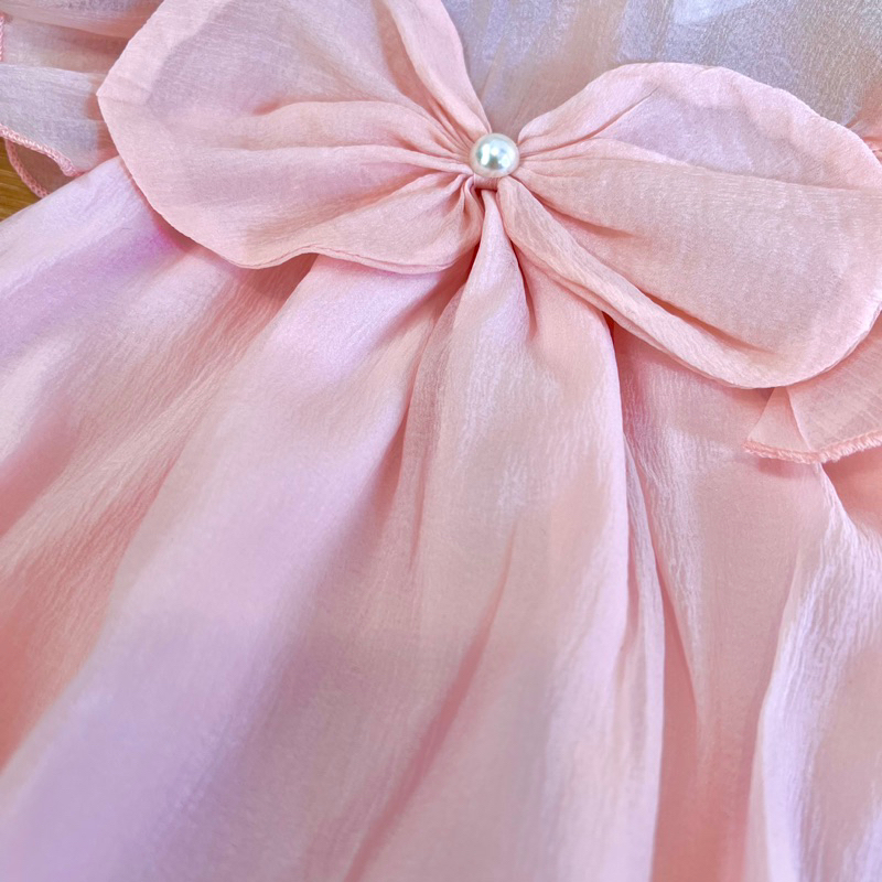 Bodysuit Nơ, Bodychip Kem Sữa Chất Liệu Tơ Bọt Cao Cấp Cho Bé