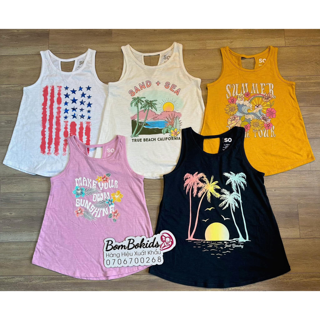 Áo ba lỗ S-O bé gái Hàng Việt Nam dư xịn size 6T đến 18 tuổi