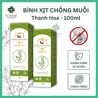Xịt chống muỗi Thanh Hoa chai 100ml - xịt thơm phòng đuổi muỗi, ngăn ngừa muỗi đốt, xịt tinh dầu thảo dược