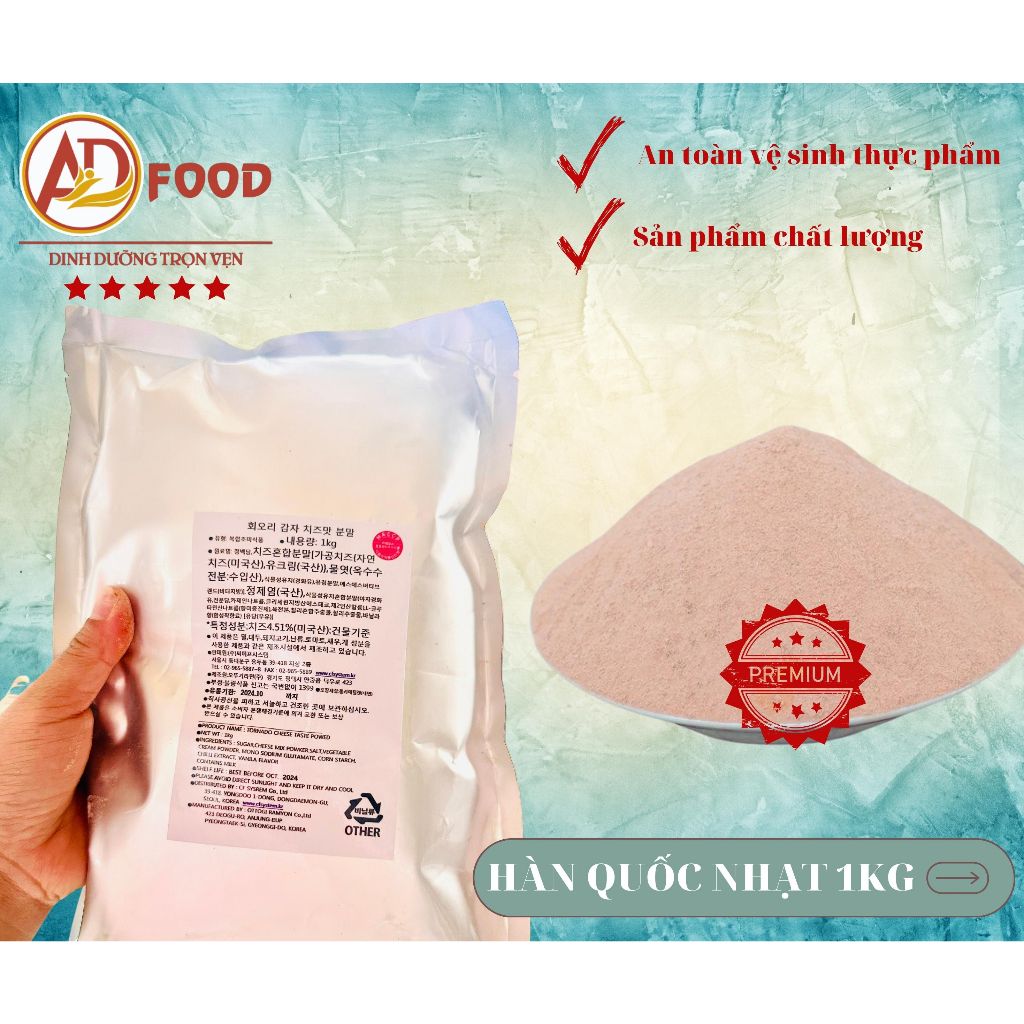 1KG BỘT PHÔ MAI LẮC SIÊU THƠM BÉO, VỊ MẶN NGỌT ĐA DẠNG, LINH HOẠT TRONG TỪNG MÓN CHIÊN LẮC, LÀM XỐT, PHA NƯỚC,...