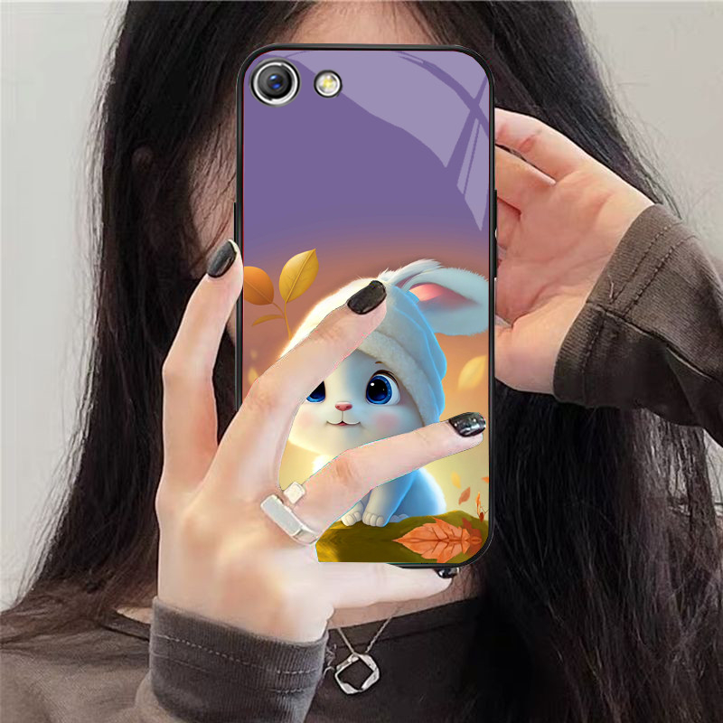 Ốp Lưng VIVO Y71,Y81,Y81I Mặt kính hình thỏ ngộ nghĩnh, thiết kế độc quyền