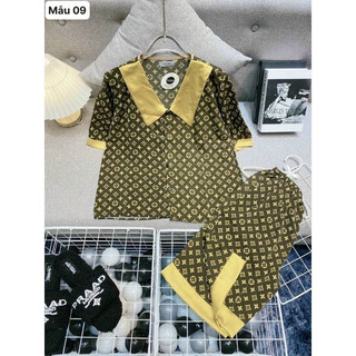 [FREE SHIP]Bộ Pijama Lửng Cổ Bèo Chất Lụa Mềm Mịn Dày đẹp