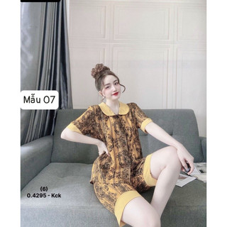 [FREE SHIP]Bộ Pijama Lửng Cổ Bèo Chất Lụa Mềm Mịn Dày đẹp