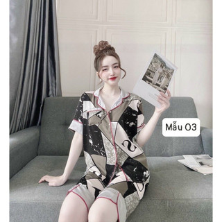 [FREE SHIP]Bộ Pijama Lửng Cổ Bèo Chất Lụa Mềm Mịn Dày đẹp