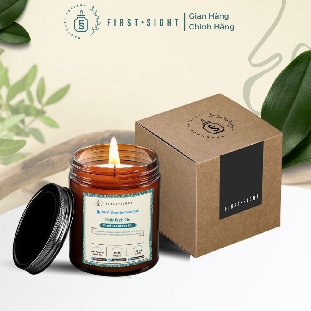 Nến Thơm Tinh Dầu Cao Cấp First Sight Sáp Dừa và Tinh dầu Tự Nhiên hũ 220gr