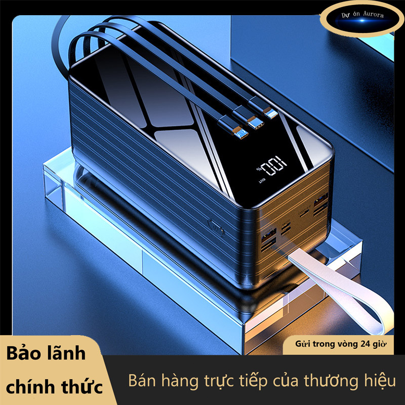 pin cục sạc dự phòng 60000 80000mah chính hãng Cho Xiaomi Huawei iphone 4 cổng sạc đầu vào2 cổng sạc đầu ra với đèn LED