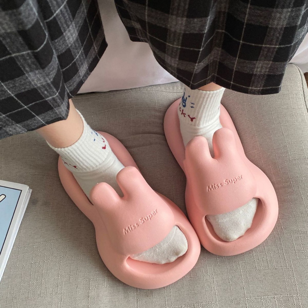 Dép nam nữ Dép bánh mì tai thỏ -chất liệu siêu nhẹ cực dễ thương