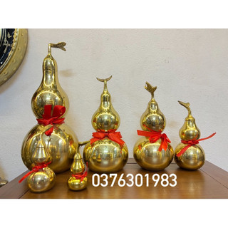 Hồ lô phong thủy bằng đồng cao 14cm