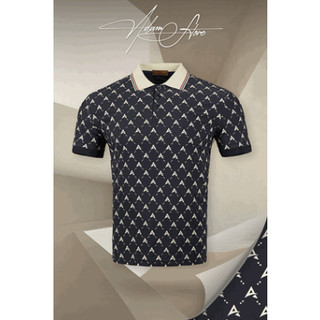 Áo polo nam adam store xanh tím than logo adam ap137