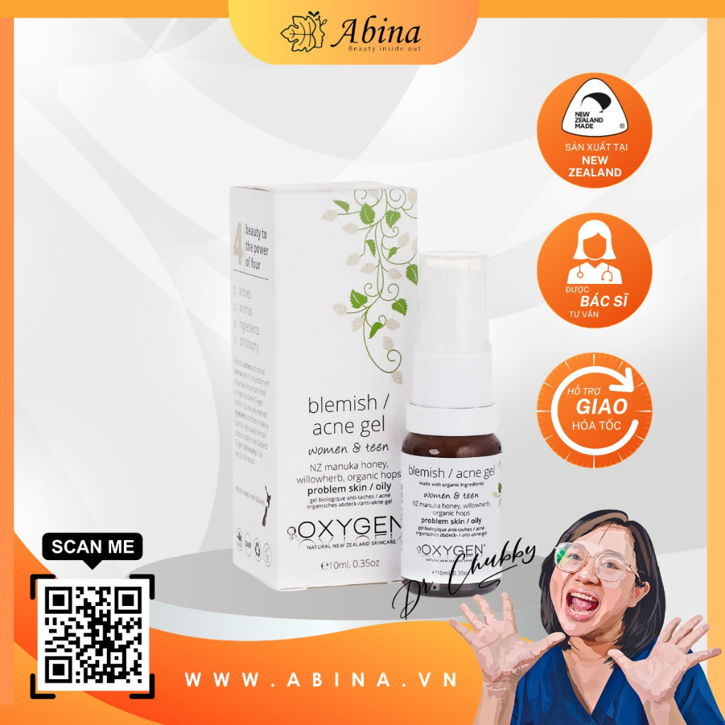 Gel chấm mụn hỗ trợ OXYGEN Blemish Acne Gel 10ml - Dr Chubby