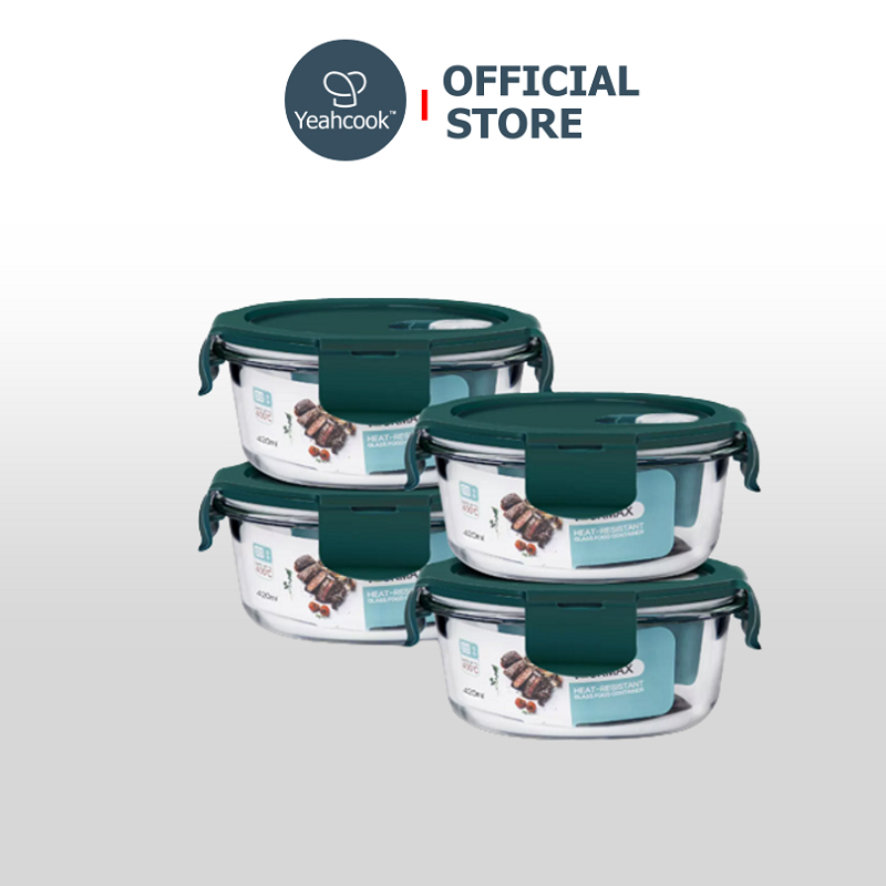 Hộp đựng cơm thủy tinh chia ngăn Yeahcook Borosilicate Glass Bowl 650ml
