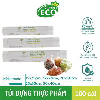 Túi đựng thực phẩm tự hủy sinh học Green Eco (100 cái/cuộn)