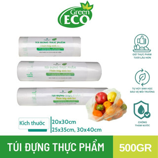 Túi đựng thực phẩm tự hủy sinh học Green Eco cuộn 300g/500g loại dày