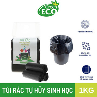 Túi rác thân thiện với môi trường Green Eco màu đen ( túi 1kg) 45*55cm, 55*65cm, 65*78cm