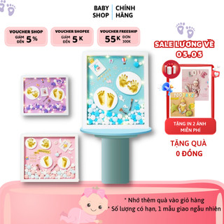 Khung in dấu tay chân cho bé an toàn tuyệt đối chất liệu khung gỗ, mặt kính mica - Tặng miễn phí 2 ảnh in