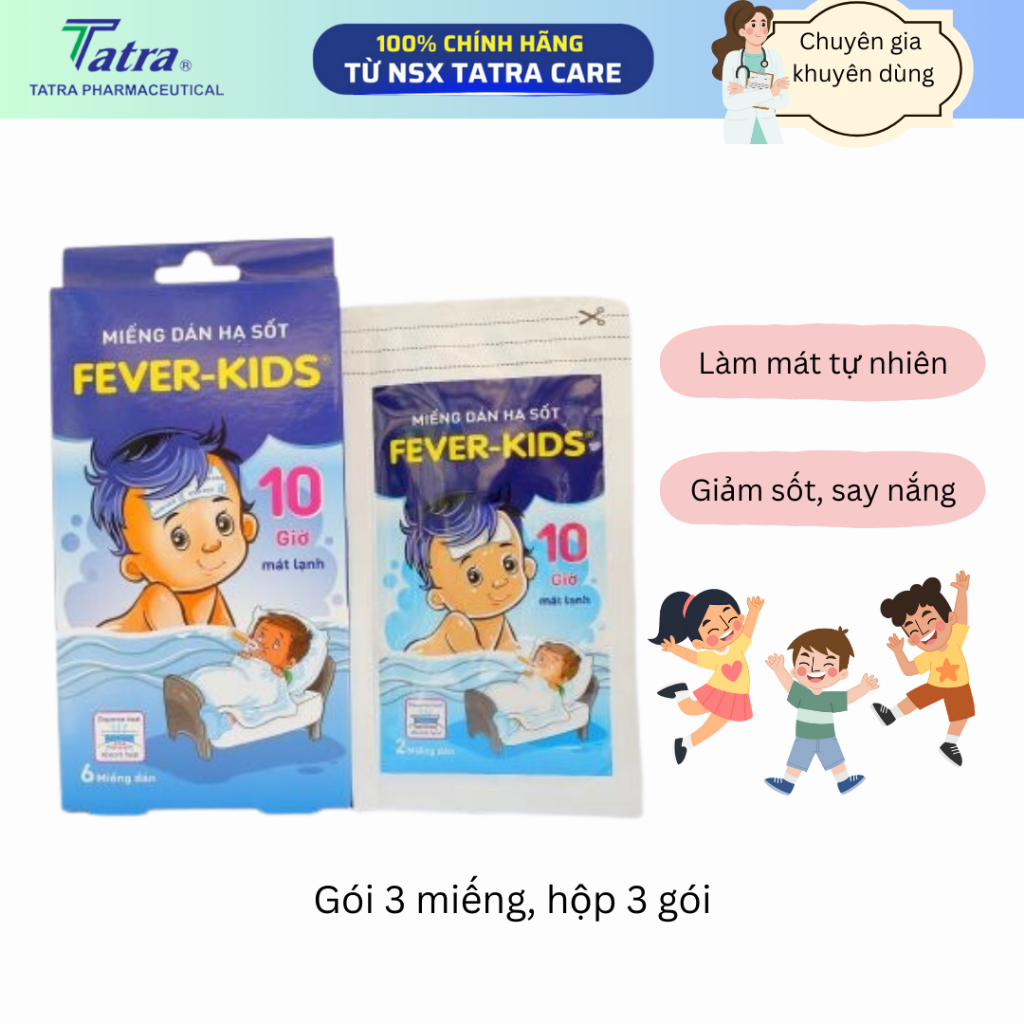 Miếng dán chườm lạnh cho bé FEVER KIDs Tatra