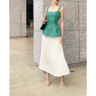 Chân váy lụa xếp li v.2 - white pleated skirt - orli label