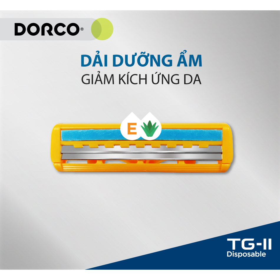 Túi 5 Dao Cạo Râu 2 Lưỡi Dorco TG 710YL-5P Tặng Kèm 2 Túi 2 Dạo Cạo Râu 2 Lưỡi (Tặng 4 dao cạo cùng loại)