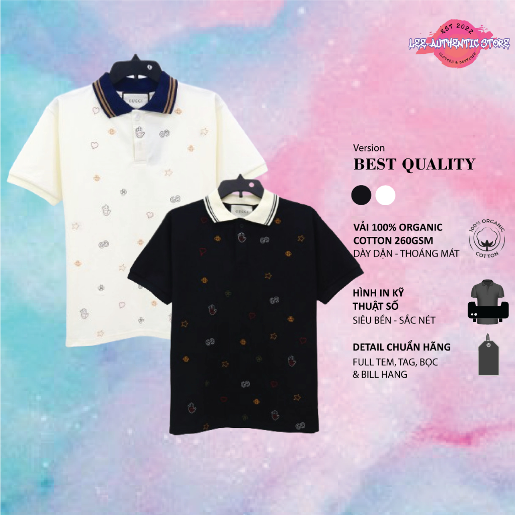 Áo Polo Gicci Bee Logo ,Polo Thêu Con Ong Vải Cotton 100% The.Base