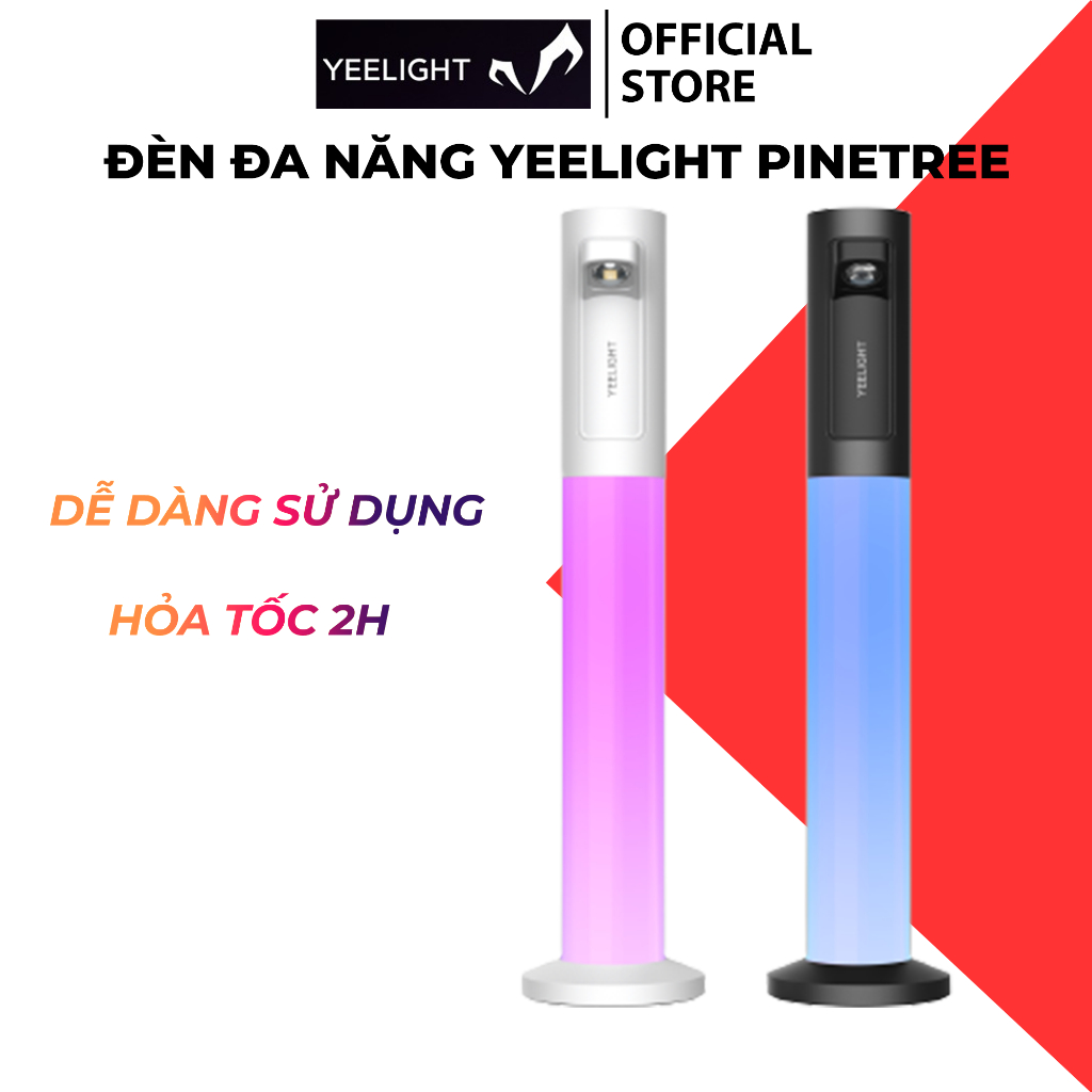 Đèn sạc trang trí đa năng Yeelight Pinetree Atmosphere - RGB Ambient Light - Pin 1800mAh, Công suất 5W