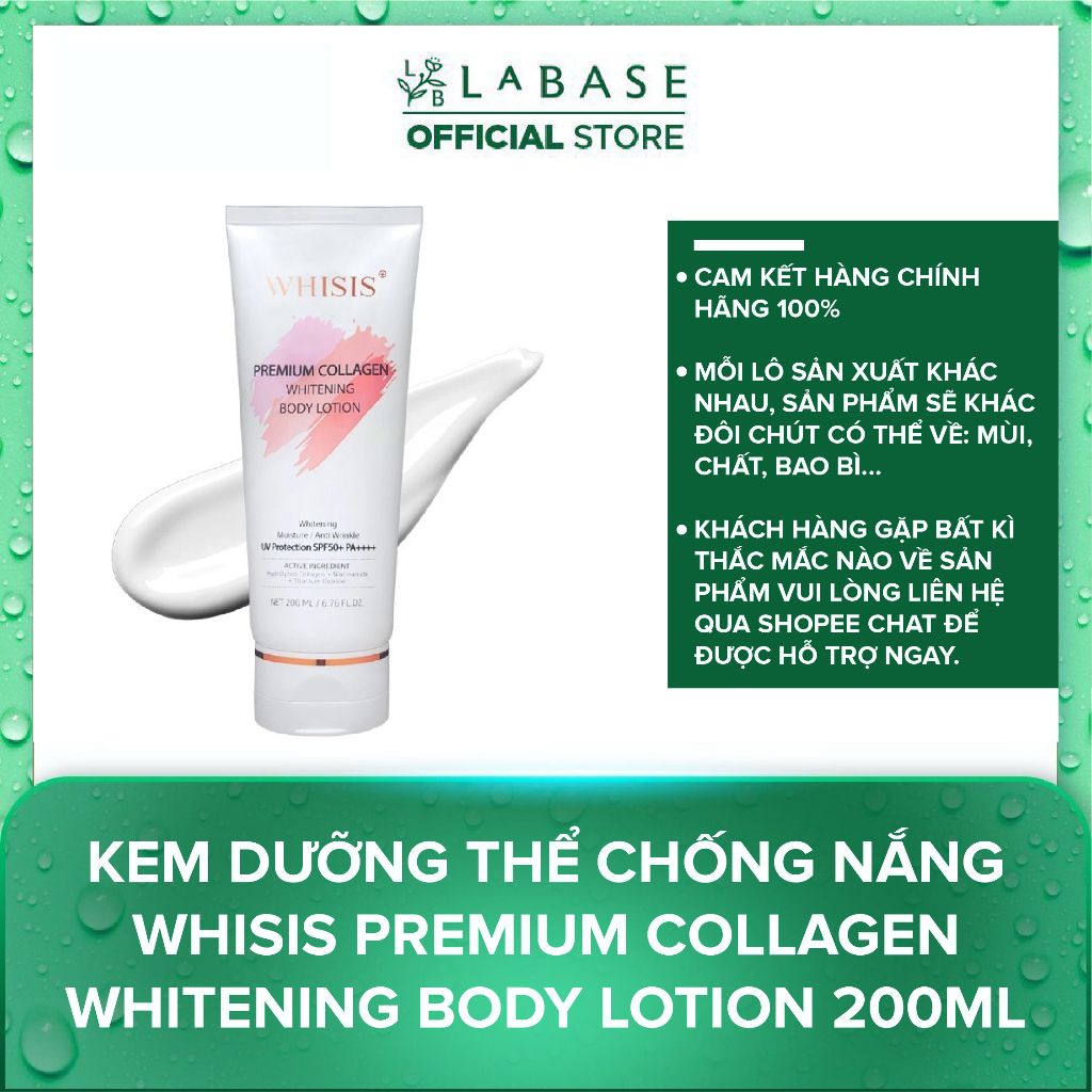 Kem Dưỡng Thể Chống Nắng WHISIS Premium Collagen Whitening Body Lotion 200ml