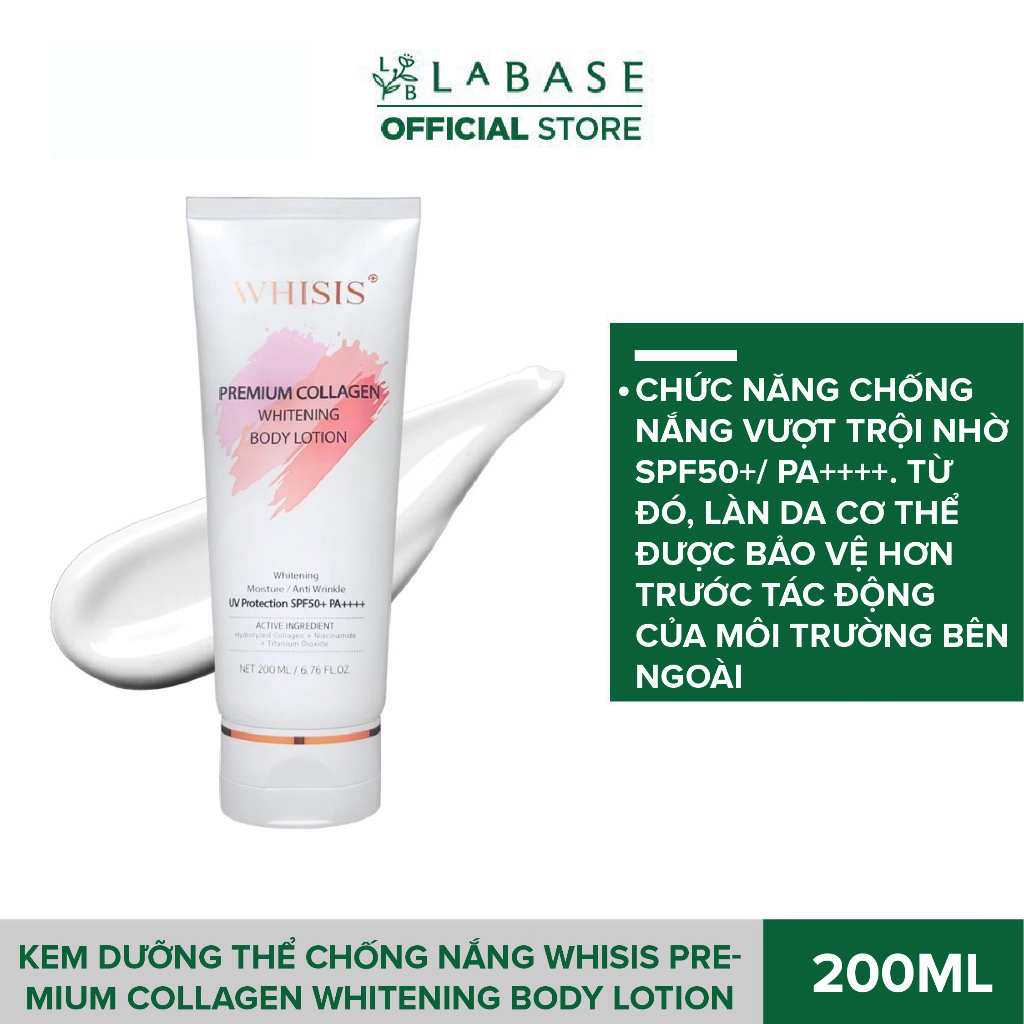 Kem Dưỡng Thể Chống Nắng WHISIS Premium Collagen Whitening Body Lotion 200ml