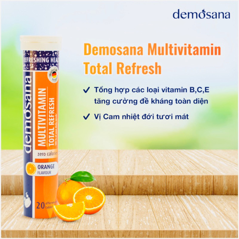 Viên sủi Vitamin tổng hợp vị cam tươi - nhập khẩu CHLB Đức - tuýp 20 viên