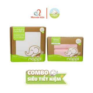 Combo 2 Hộp khăn đa năng Nappi sợi tre mềm mại an toàn cho bé - Monnie Kids