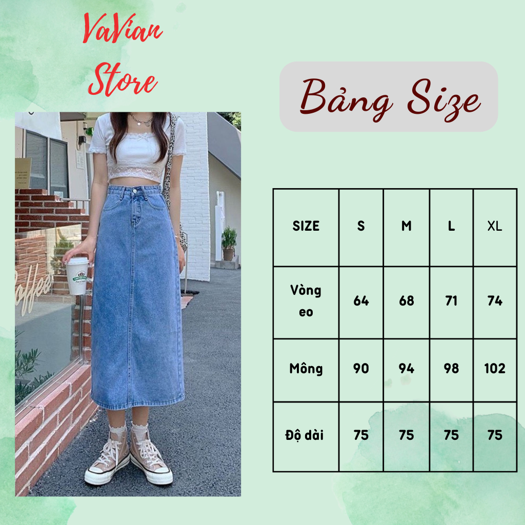 Chân Váy Jean xẻ tà sau,chân váy bò dáng dài cạp cao thời trang | BigBuy360 - bigbuy360.vn