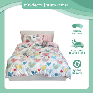 Bộ chăn ga gối cotton poly họa tiết dễ thương mềm mịn MIỄN PHÍ bo chun