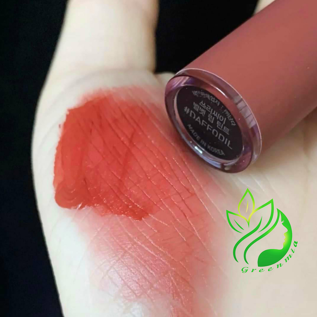 Son 3CE Velvet Lip Tint Daffodil Son Kem Tint Màu Đỏ Đất Lì Bền Màu Lâu Trôi