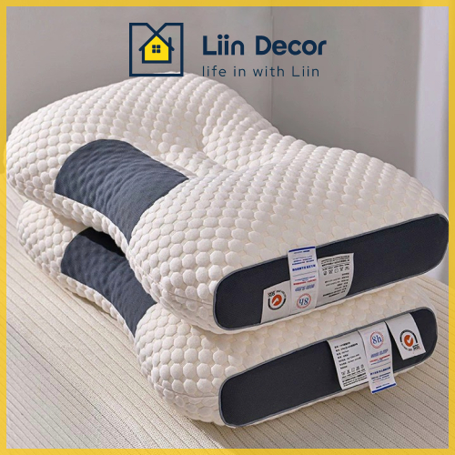 Gối Spa Mềm Mại Cao Cấp Chống đau Cột Sống Cổ, Định Hình Tư Thế Ngủ, Chống Ngáy Giúp Ngủ Ngon Liin Decor