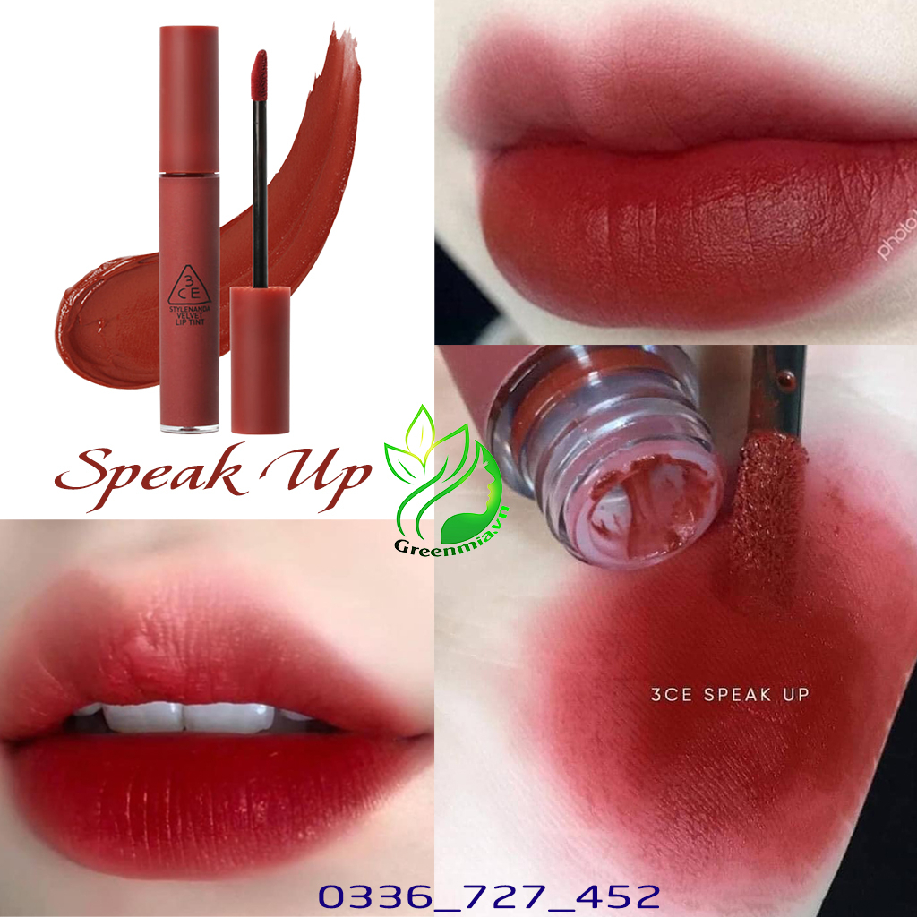 Son Kem Lì 3CE Velvet Lip Tint Màu Speak Up Đỏ Hồng Pha Ánh Nâu Trendy Cực Đẹp Bền Màu CHÍNH HÃNG CHECK HIDDEN TAG