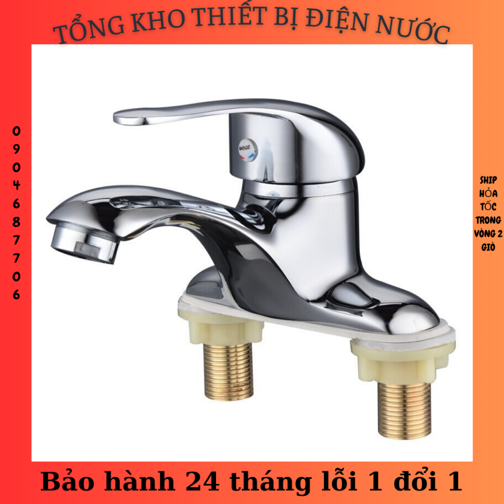 Vòi rửa mặt SNL01, vòi lavabo nóng lạnh mạ crom bóng 5 lớp kèm đôi dây cấp nước inox 304 cao cấp