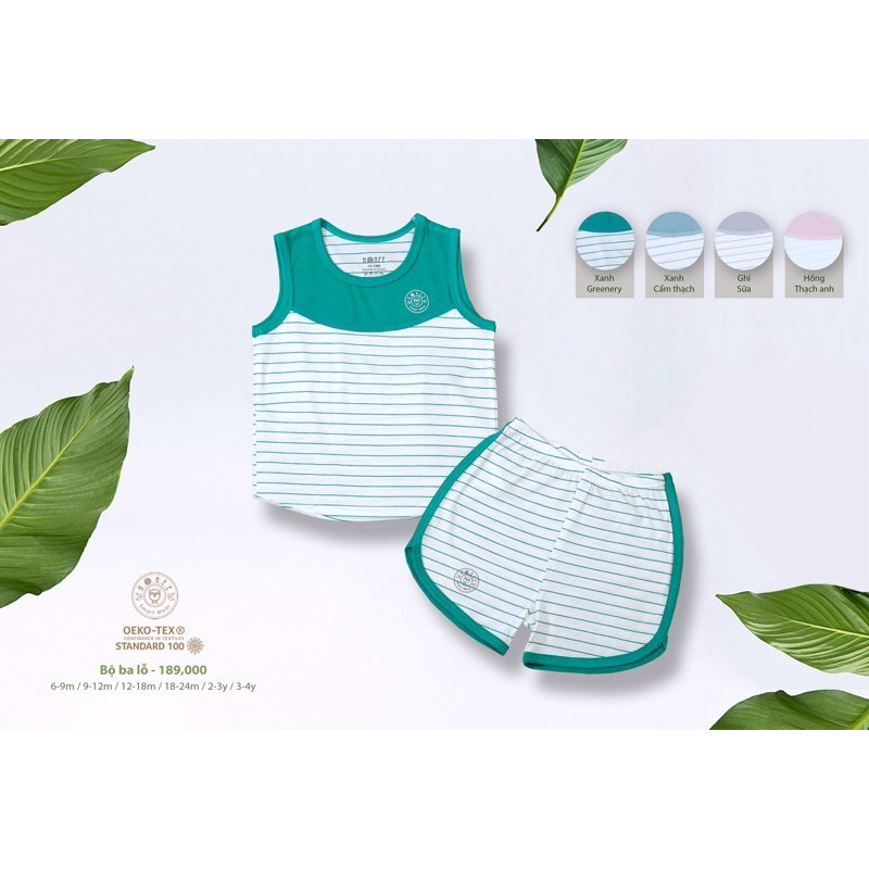 xả kho ba lỗ Hrnee chất Modal mềm mát cho bé từ 6m-4y