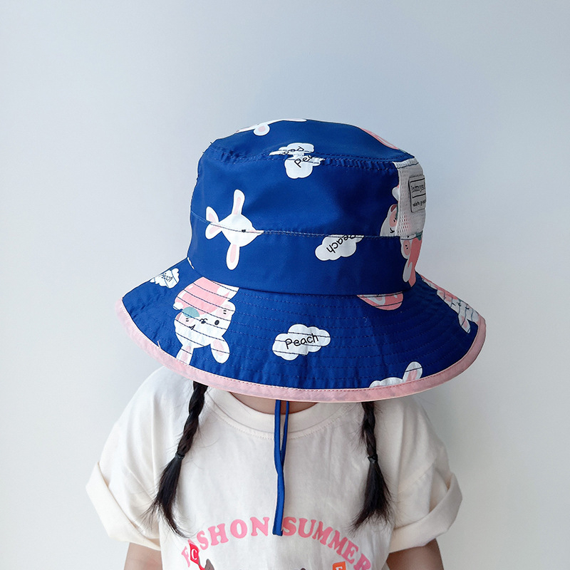 Mũ tai bèo che gáy chống nắng họa tiết dễ thương cho bé từ 2 đến 5 tuổi