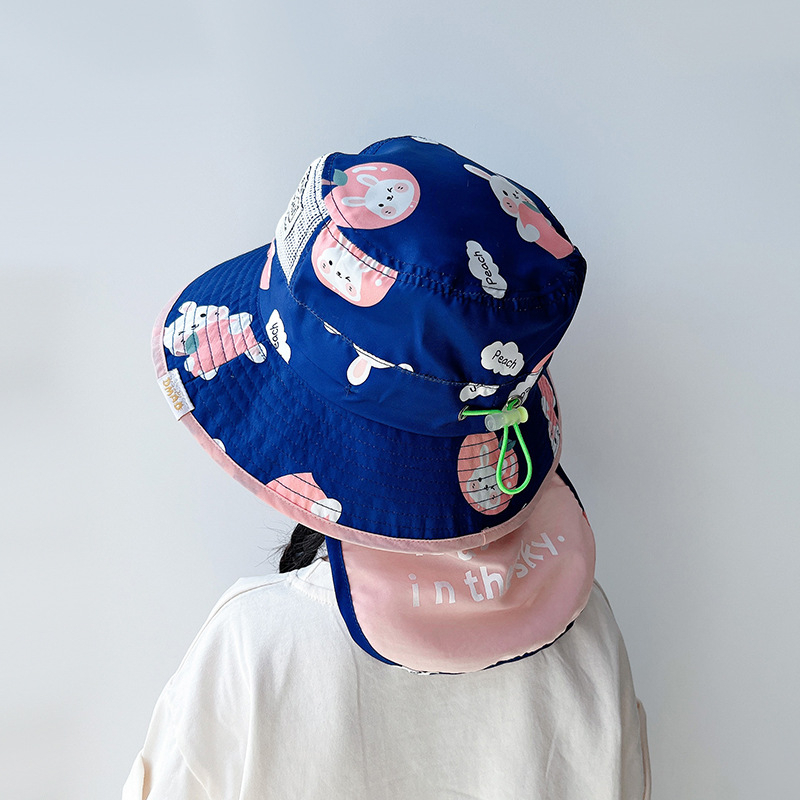 Mũ tai bèo che gáy chống nắng họa tiết dễ thương cho bé từ 2 đến 5 tuổi