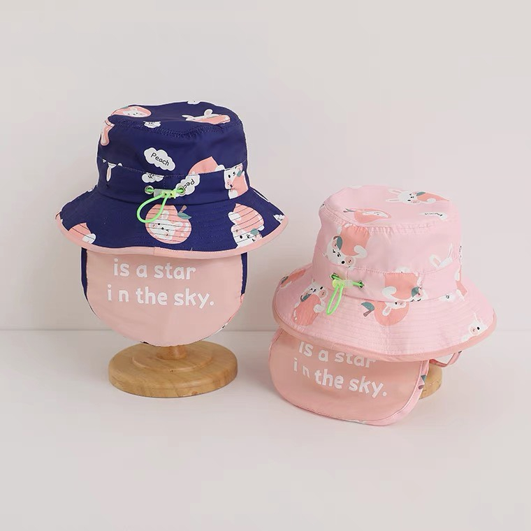 Mũ tai bèo che gáy chống nắng họa tiết dễ thương cho bé từ 2 đến 5 tuổi
