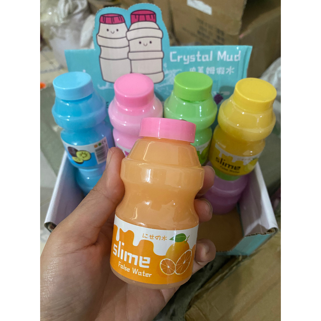 Đồ chơi Slime Sữa Trái Cây Milk fruit Hình Bình Sữa Lọ Nhỏ Mắt Kim Tuyến Dạng Lỏng Slam Gudetama