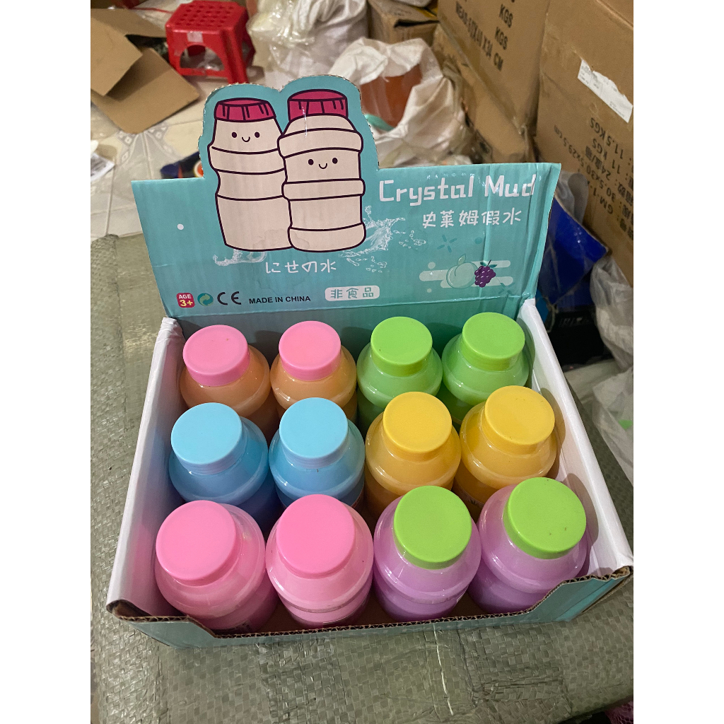 Đồ chơi Slime Sữa Trái Cây Milk fruit Hình Bình Sữa Lọ Nhỏ Mắt Kim Tuyến Dạng Lỏng Slam Gudetama