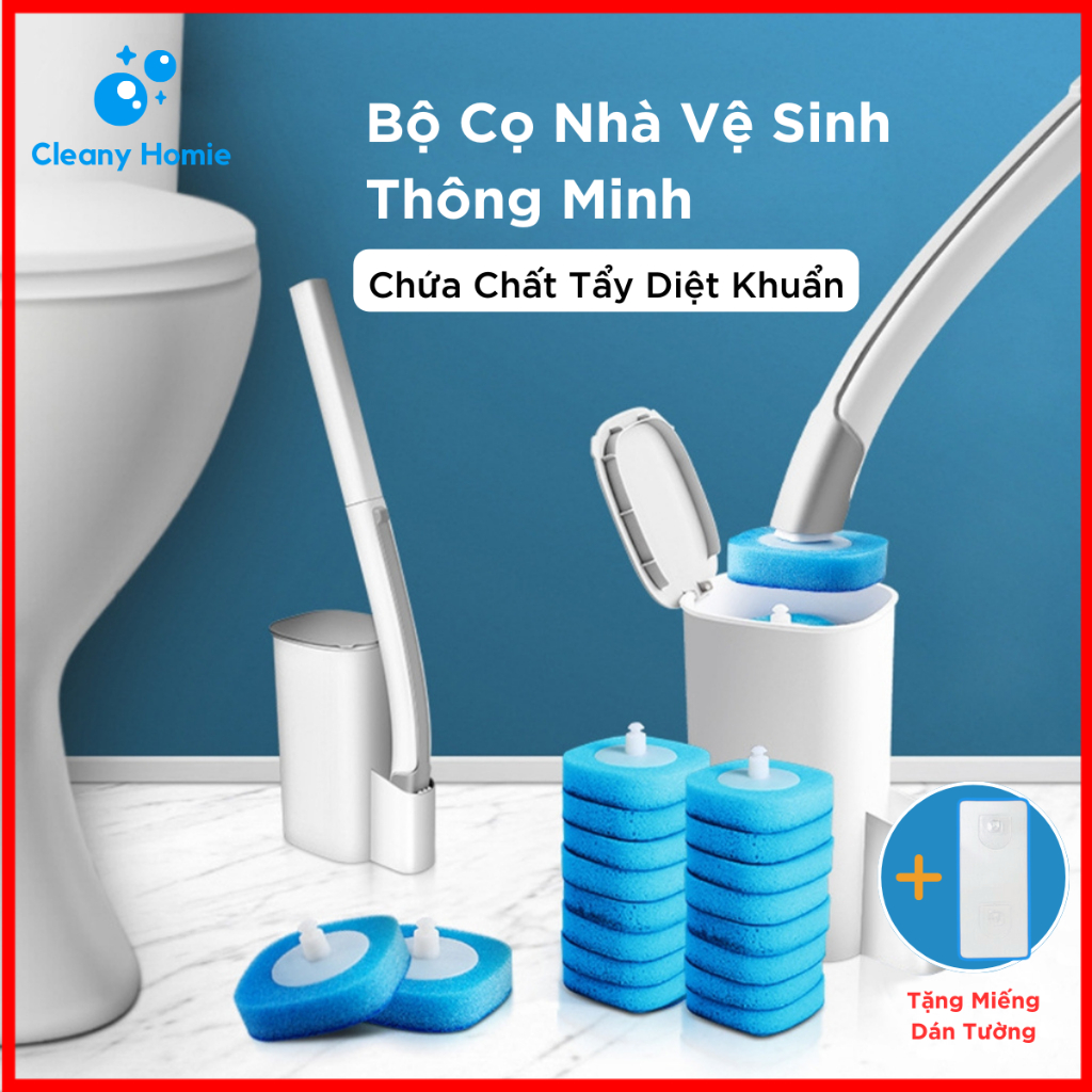 Cọ Bồn Cầu Chổi Chà Toilet Nhà Vệ Sinh Dùng 1 Lần CT-01 Cleany Homie Kèm Đầu Cọ Chứa Nước Tẩy Diệt Khuẩn