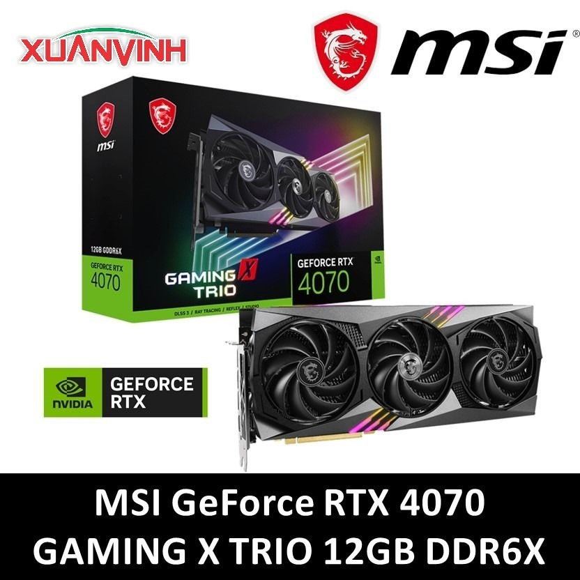 Vga Card màn hình MSI RTX 4070 VENTUS 2X 3X Gaming X Trio 12G DDR6 OC Chính hãng | BigBuy360 - bigbuy360.vn