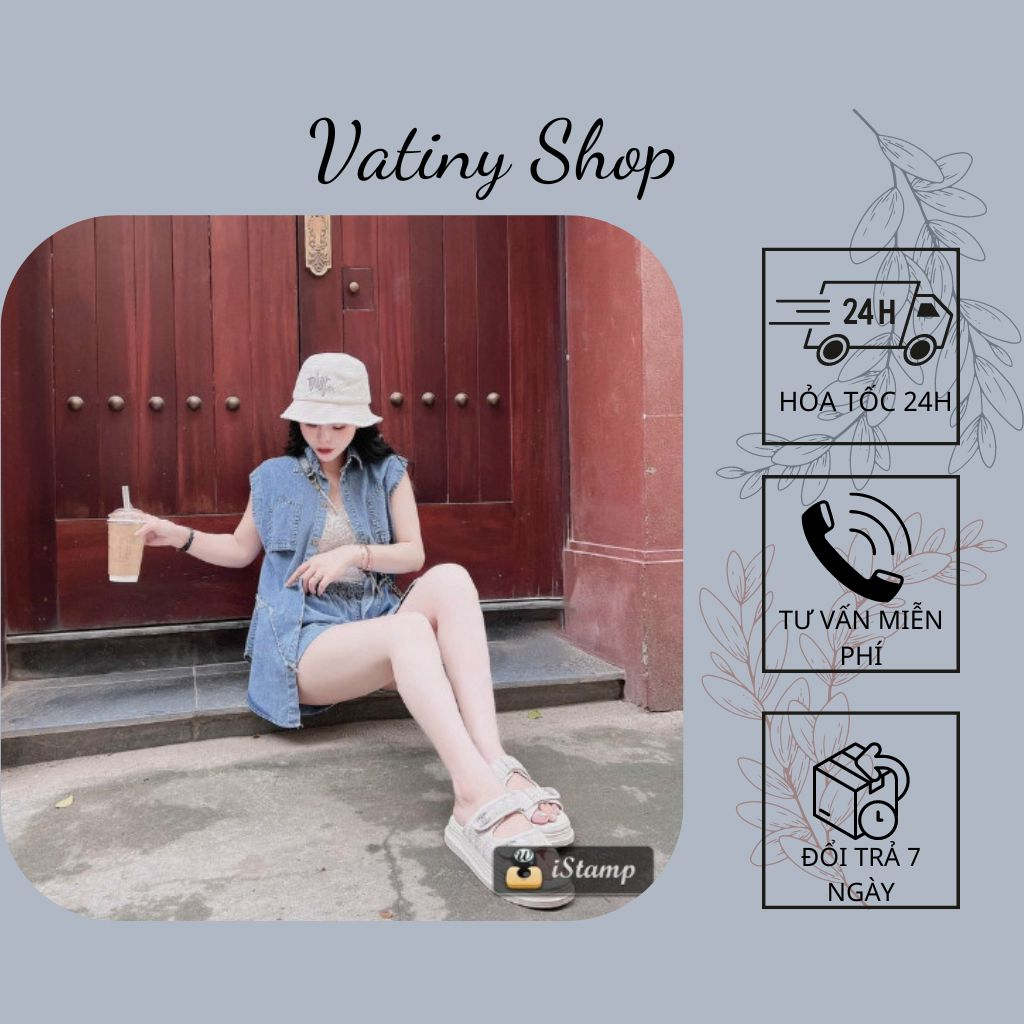 Set đồ bộ, set đồ jean quần ngắn áo sát nách thời trang Vatiny (s32)