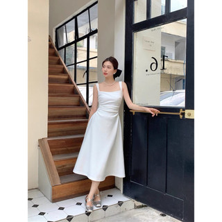 Đầm nữ dáng xòe hai dây thiết kế chính hãng_Deloga