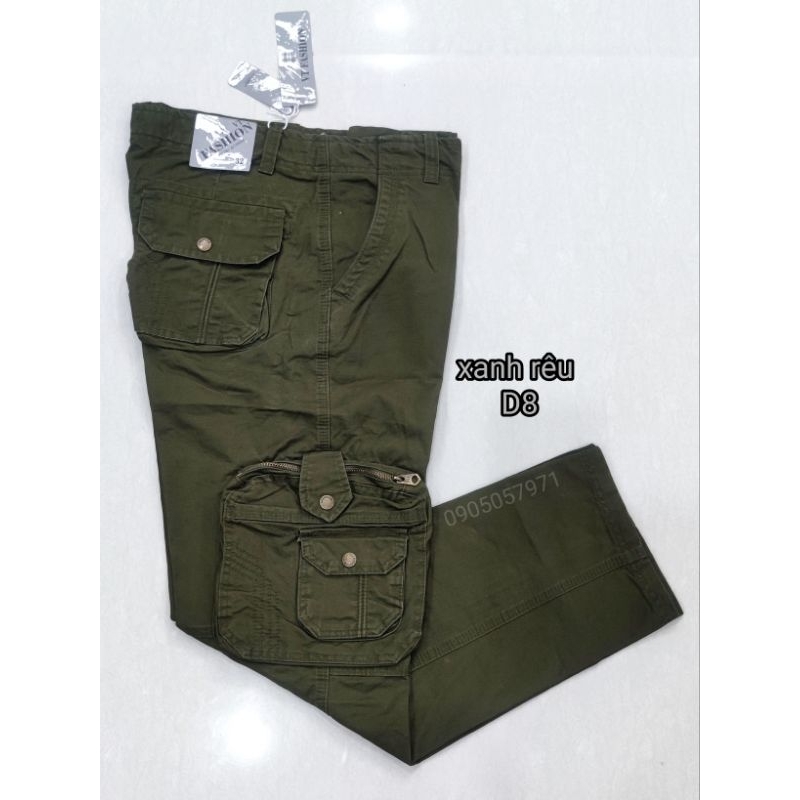 Quần dài kaki túi hộp phiên bản túi khóa kéo đồng cao cấp | BigBuy360 - bigbuy360.vn