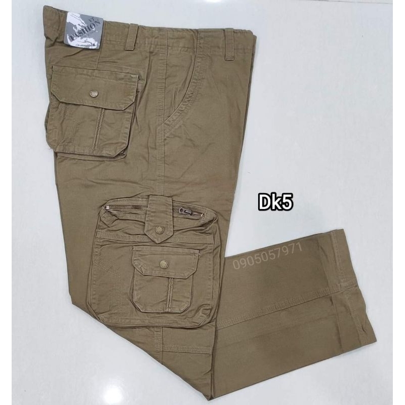 Quần dài kaki túi hộp phiên bản túi khóa kéo đồng cao cấp | BigBuy360 - bigbuy360.vn