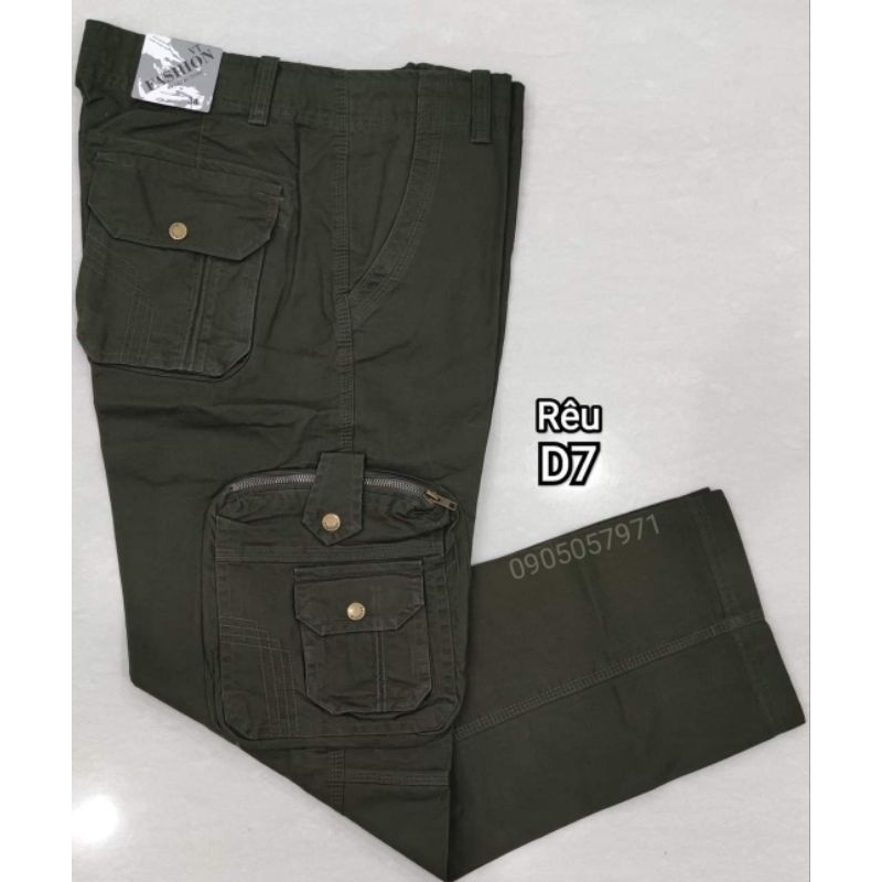 Quần dài kaki túi hộp phiên bản túi khóa kéo đồng cao cấp | BigBuy360 - bigbuy360.vn