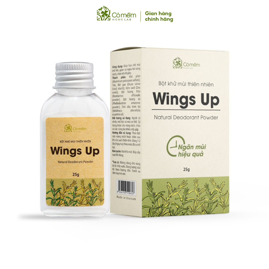 Bột Khử Mùi Wings Up Khử Mùi Hôi Chân Hôi Nách Giày Giảm Tiết Mồ Hôi Hôi Cỏ Mềm 25g